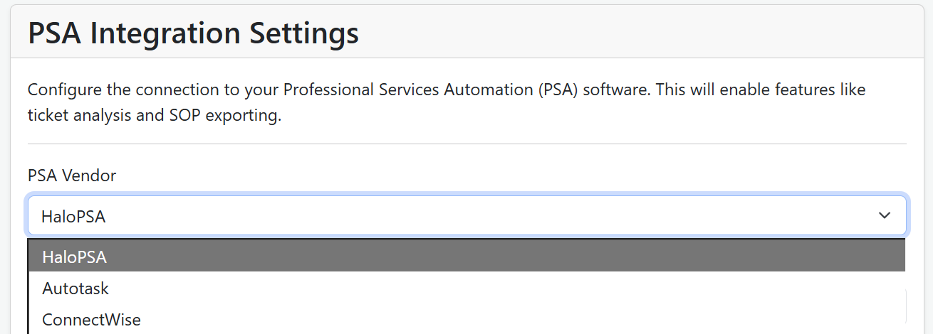 Integration Wizard Screenshot